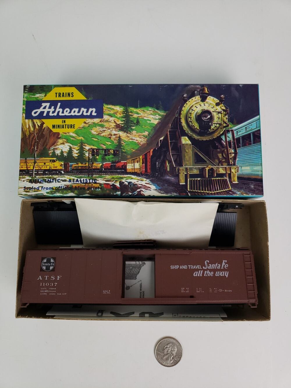 Trains Athearn HO 5055 50 FT S/DR BOX ATSF S/F CHIEF SINGLE DOOR BOX CAR